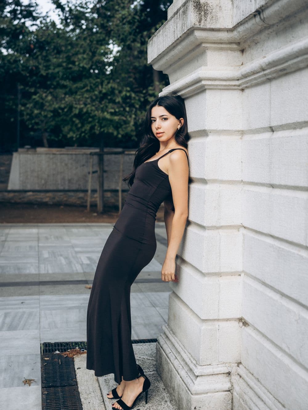Onyx Fitted Midi Dress