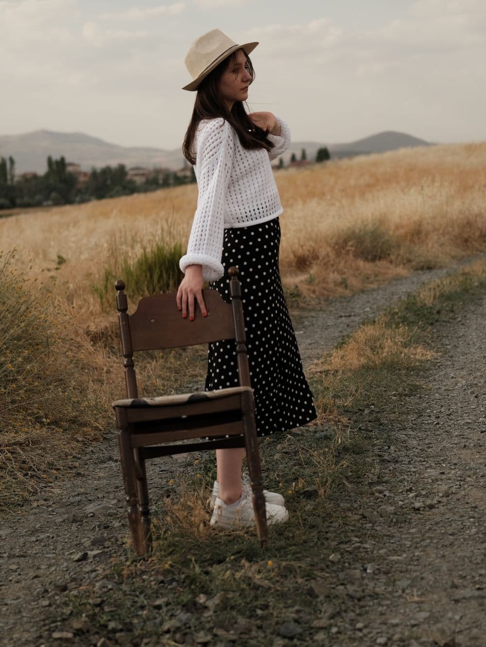 Polka Dot Midi Skirt