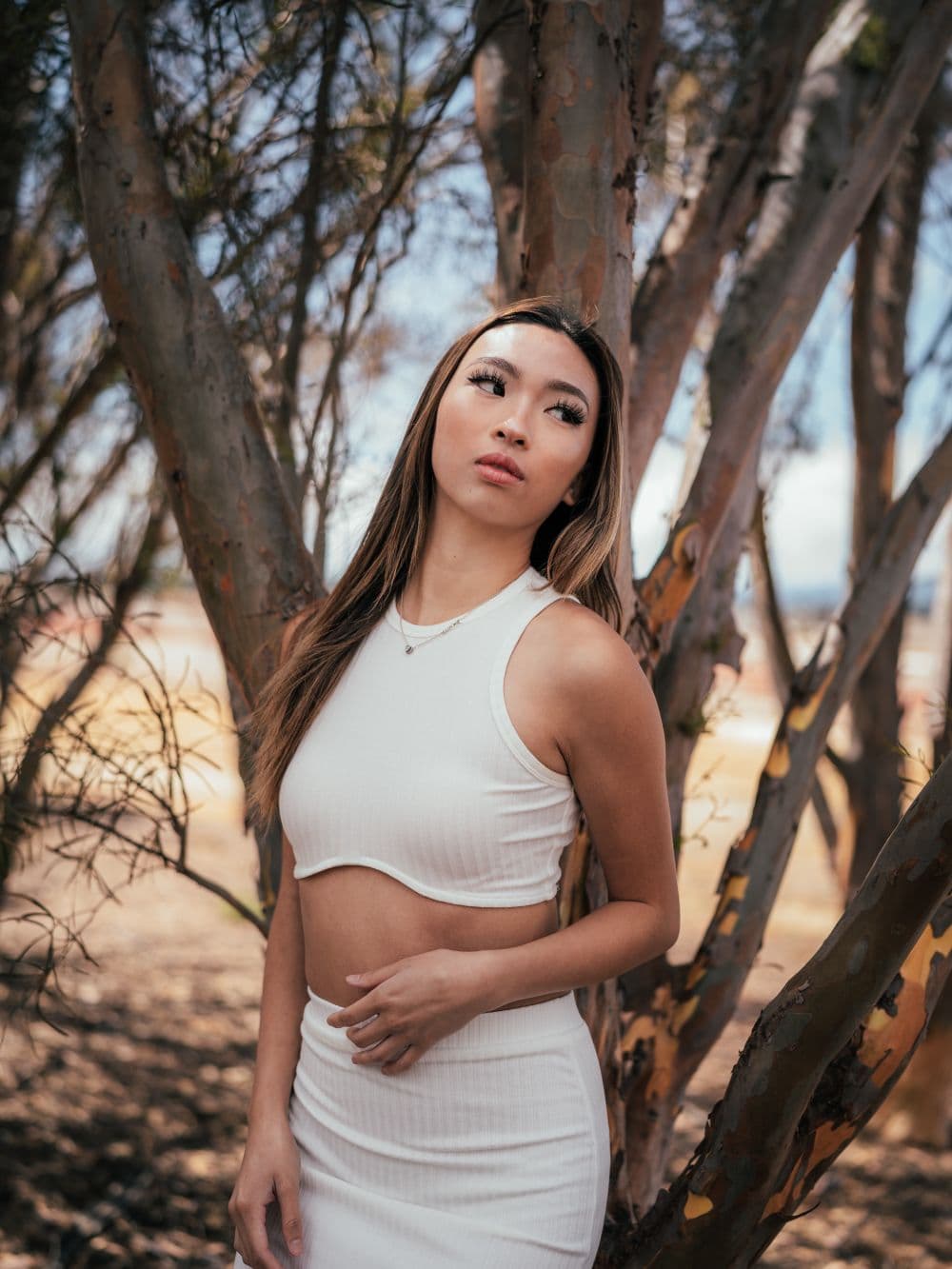White Ribbed Co-ord Set