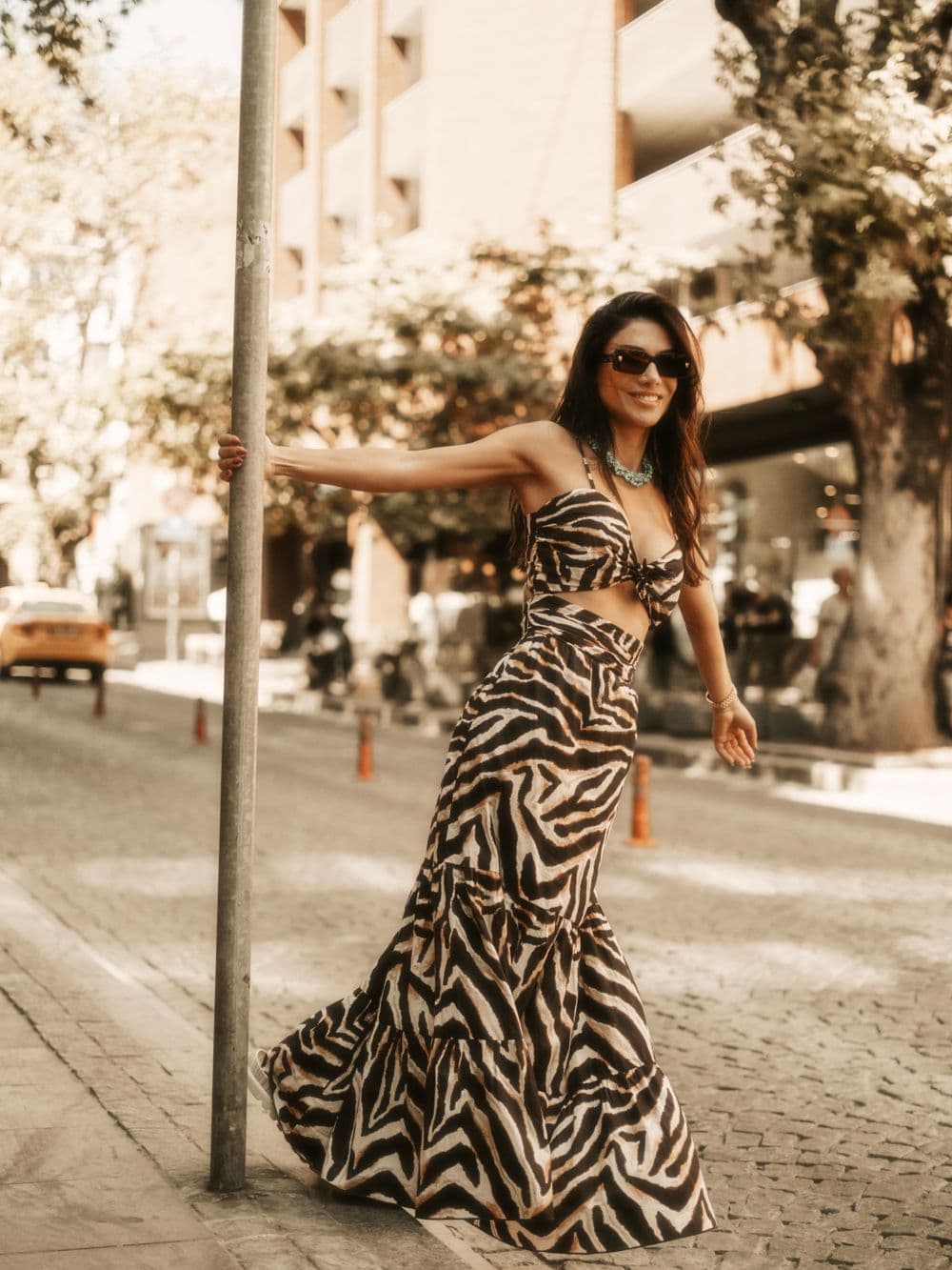 Zebra Print Maxi Dress